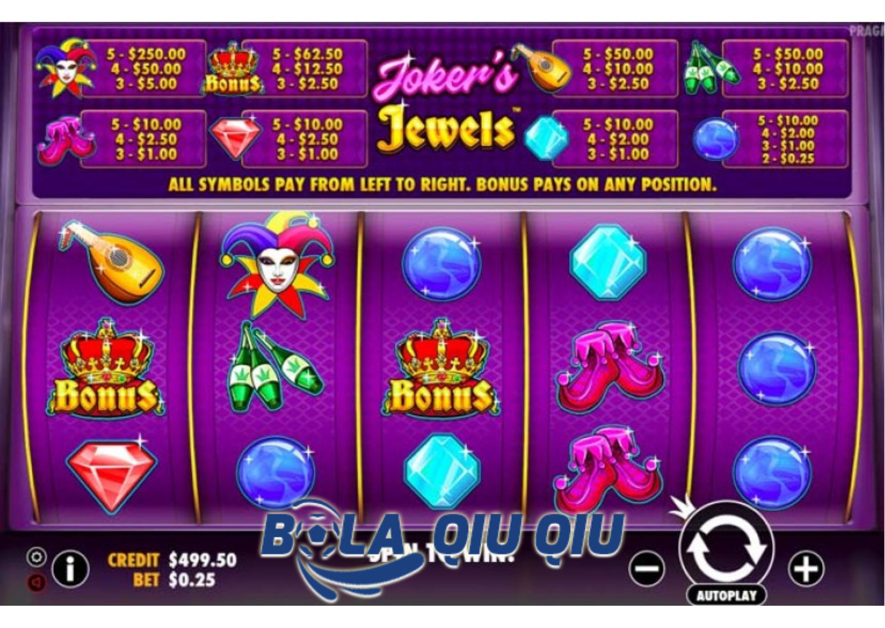 Rincian Simbol Bonus di Slot Joker’s Jewels di Situs Bolaqiuqiu