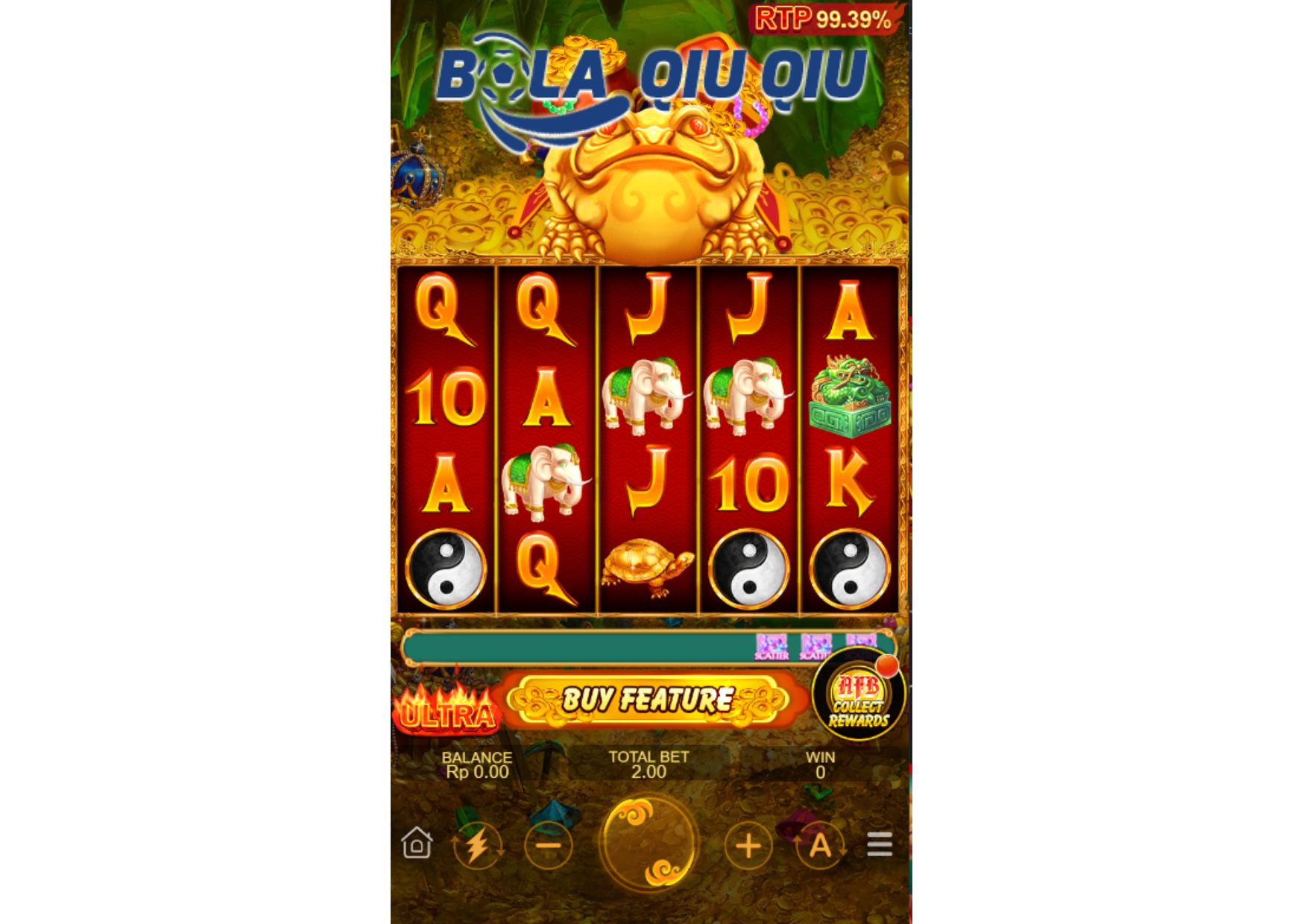 Simbol Koin Emas dalam Slot Lucky Frog Ultra di Situs BolaQiuQiu