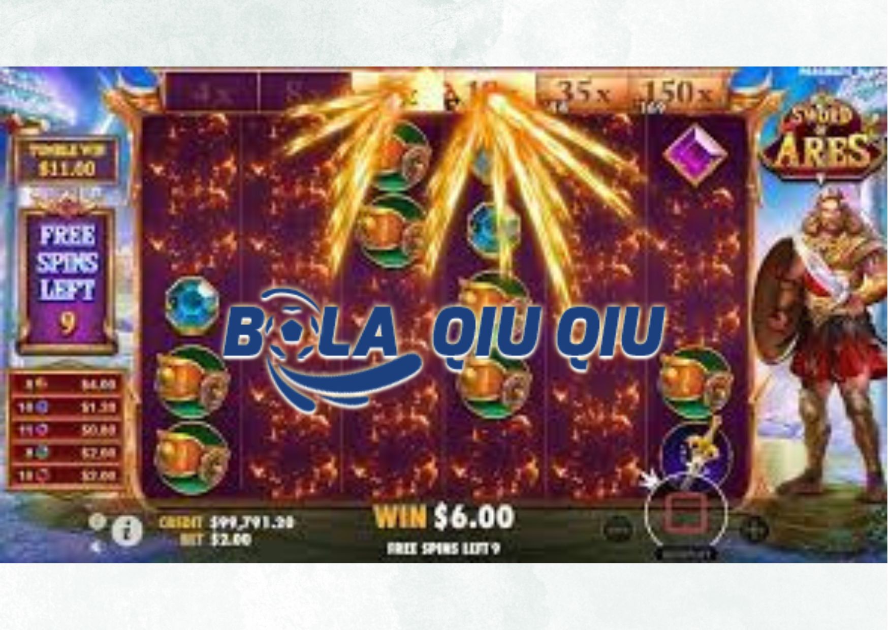 Fitur Pengganda slot Sword of Ares di situs Bolaqiuqiu