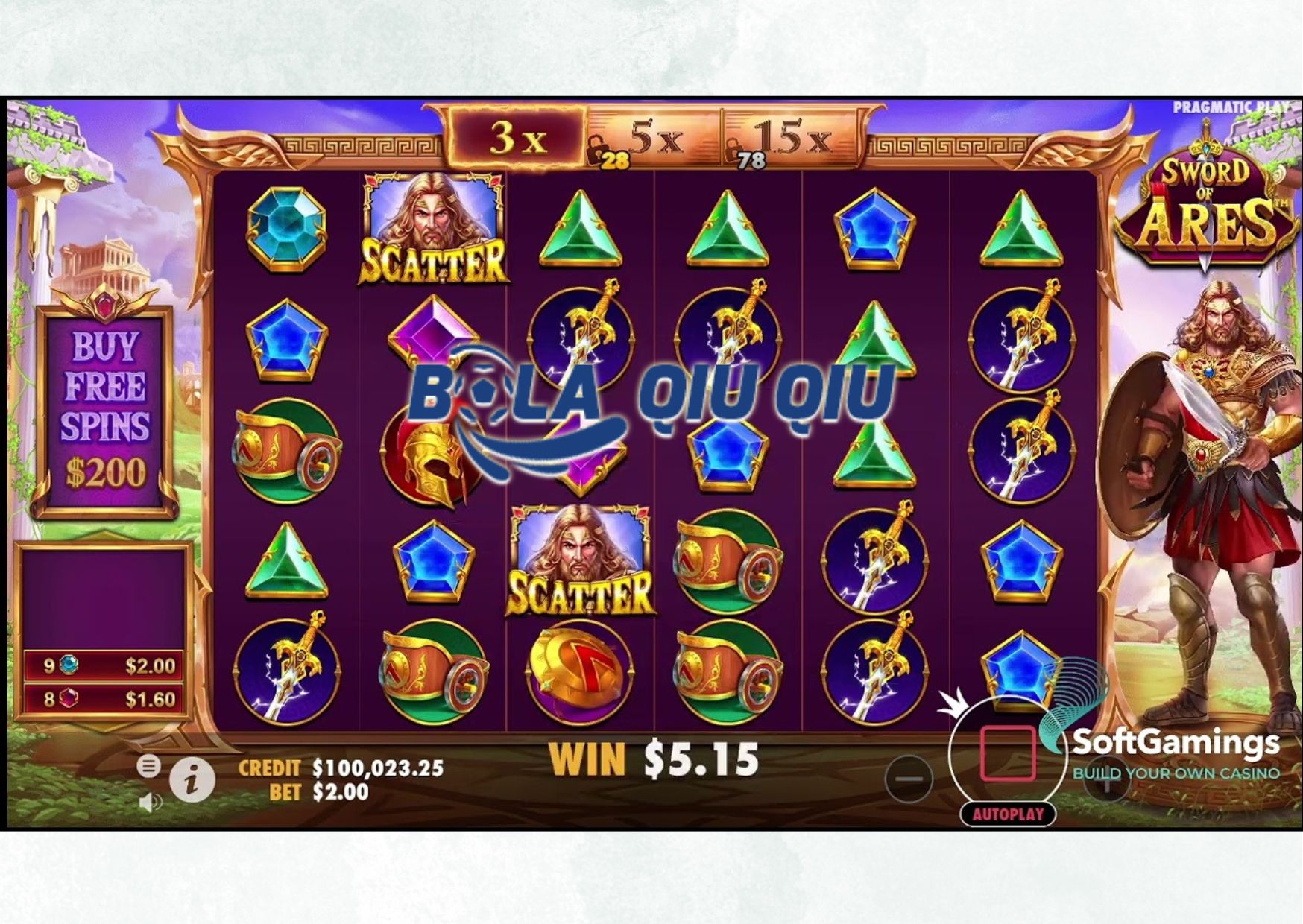 Penjelasan Fitur Tumble Slot Sword of Ares diSitus Bolaqiuqiu