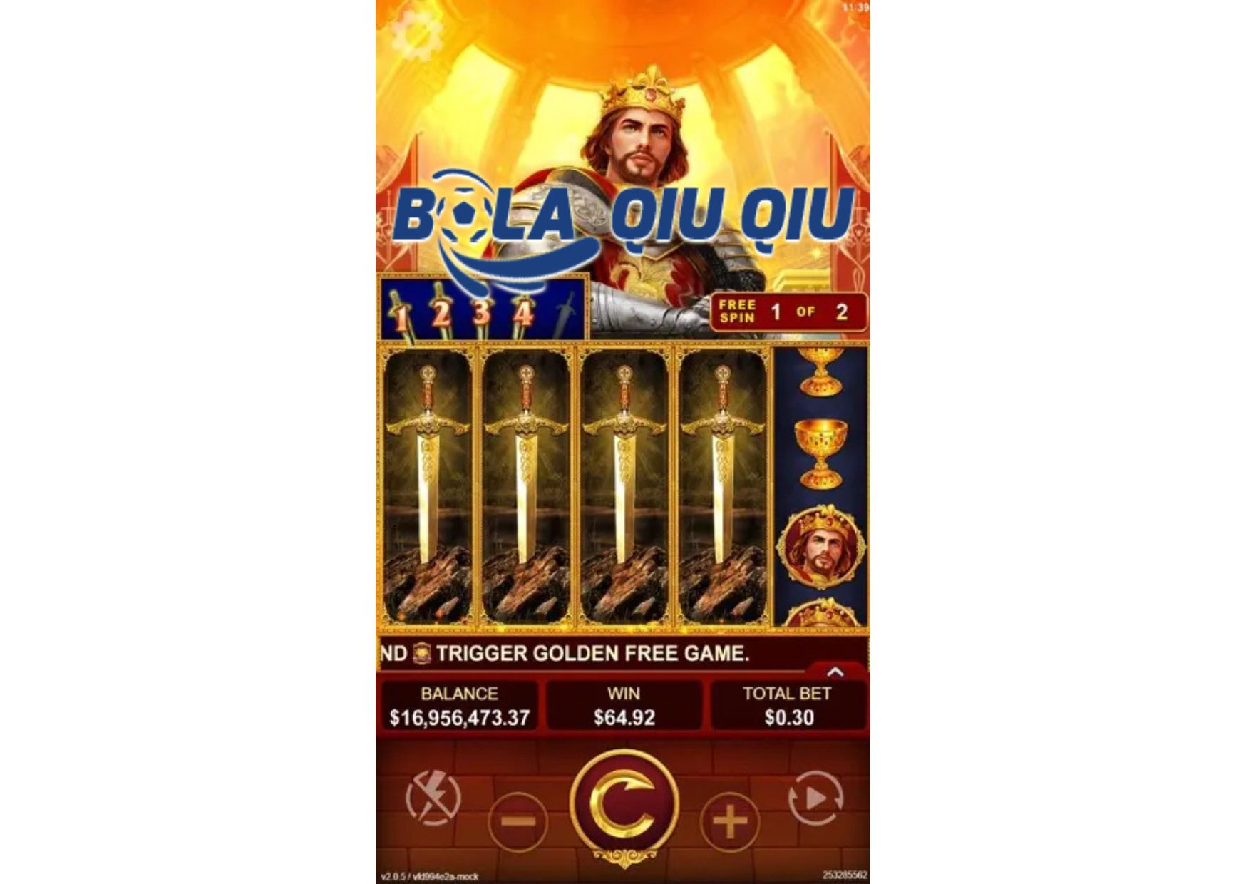 Tumble Feature Slot King Arthur’s Excalibur di Situs BolaQiuQiu